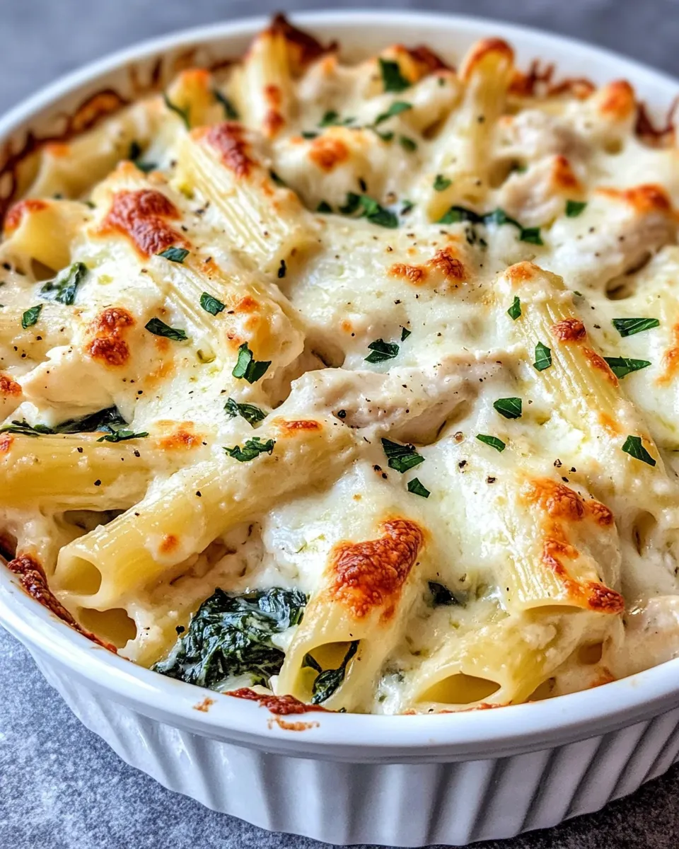 Delicious Creamy Spinach Artichoke Pasta Bake plate image