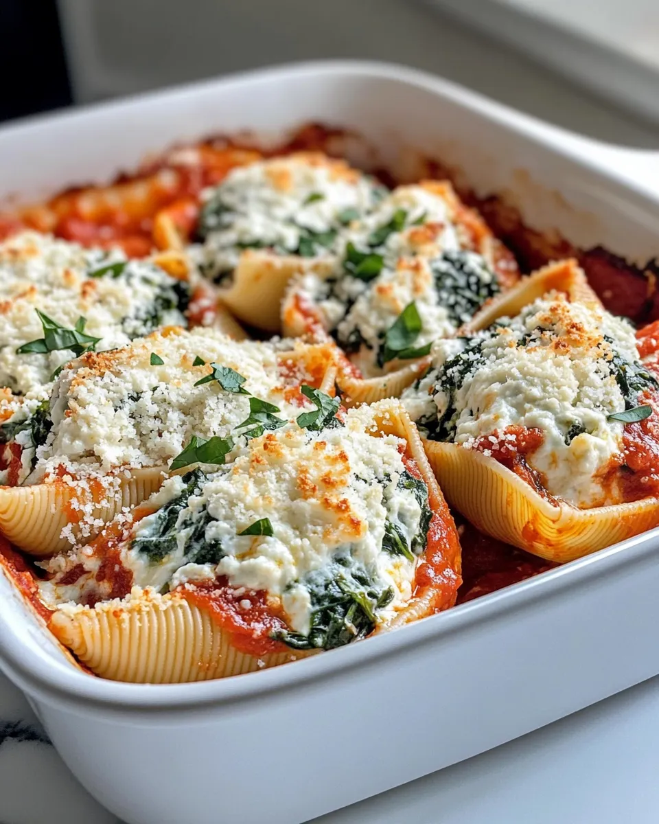 Homemade Creamy Spinach Ricotta Stuffed Shells recipe photo