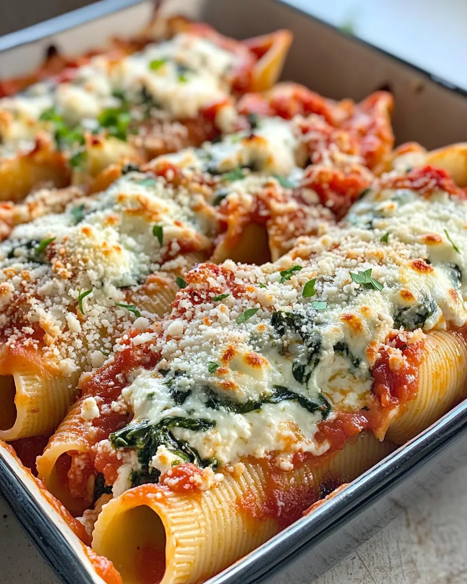 Delicious Creamy Spinach Ricotta Stuffed Shells image