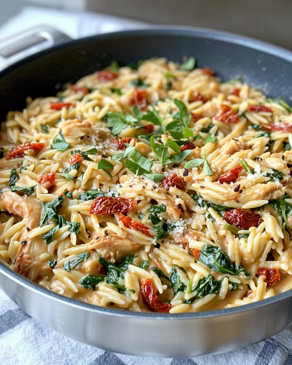 Classic Creamy Spinach Sun-Dried Tomato Orzo image