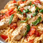 Homemade Creamy Tomato Basil Chicken Orzo photo