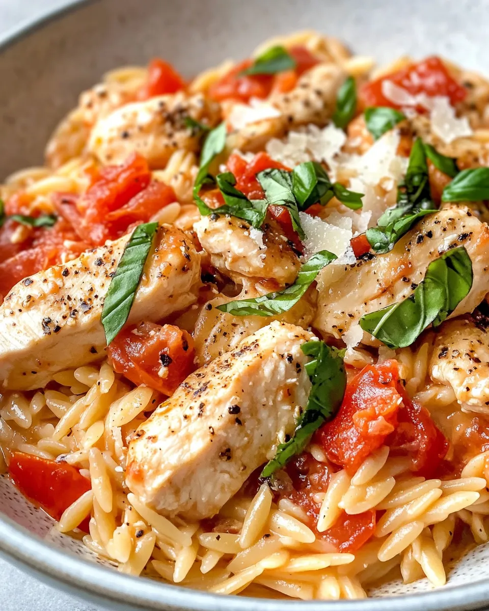 Homemade Creamy Tomato Basil Chicken Orzo photo