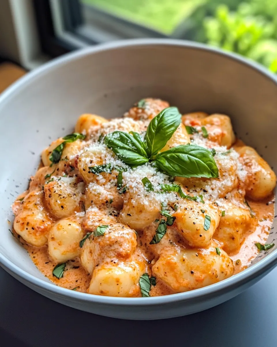 Easy Creamy Tomato Basil Gnocchi recipe photo