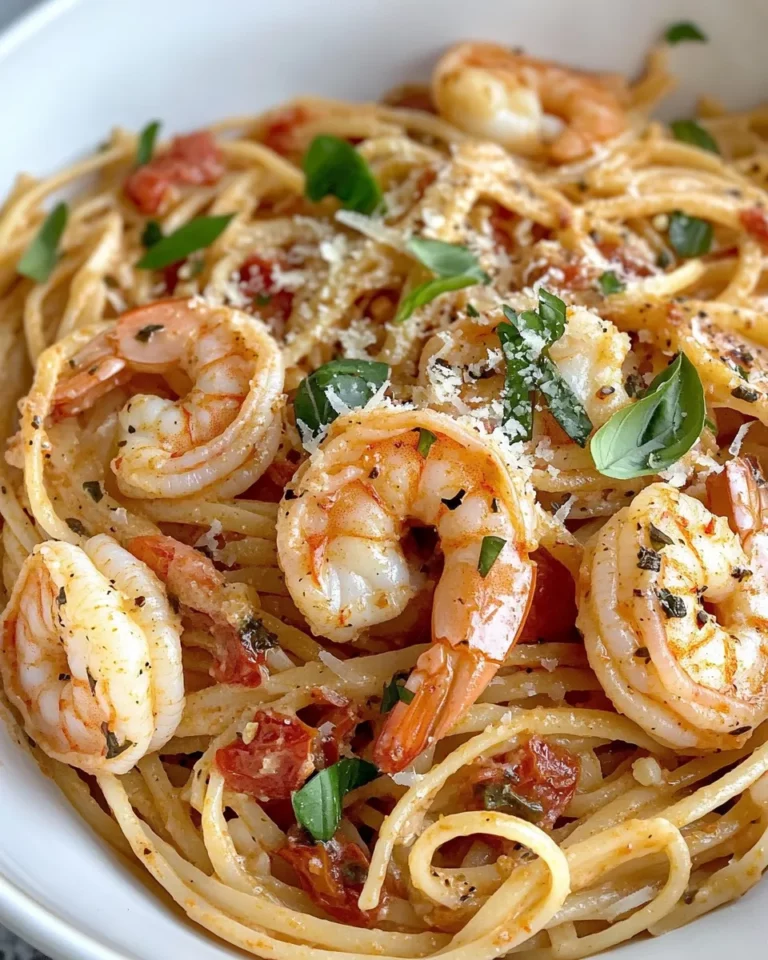 Homemade Creamy Tomato Basil Shrimp Pasta photo