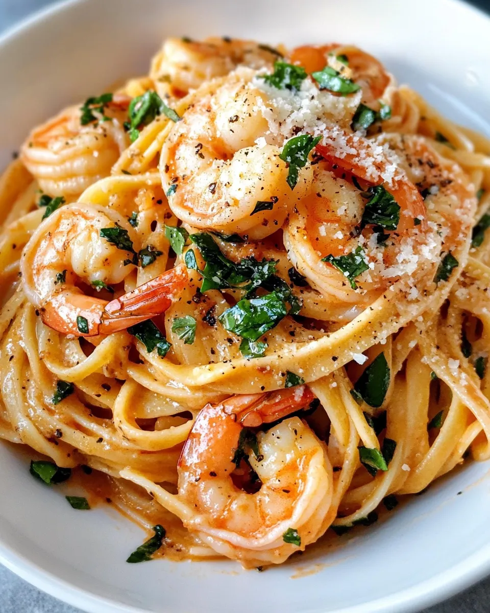 Delicious Creamy Tomato Basil Shrimp Pasta dish photo