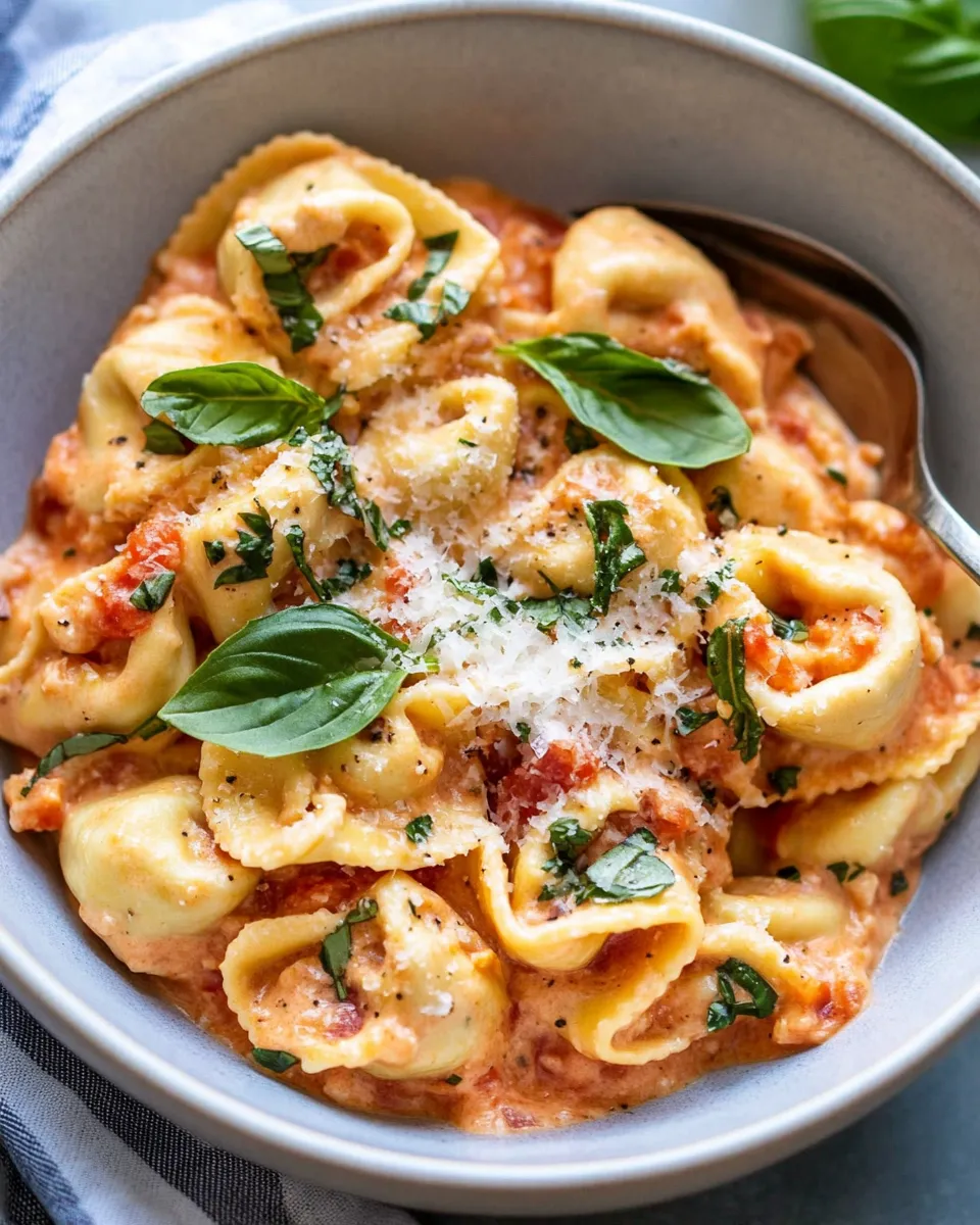 Homemade Creamy Tomato Basil Tortellini recipe photo