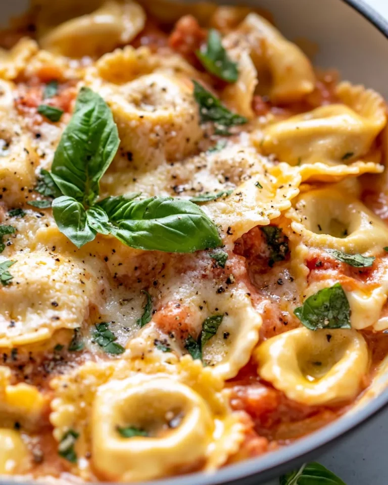 Homemade Creamy Tomato Basil Tortelloni photo
