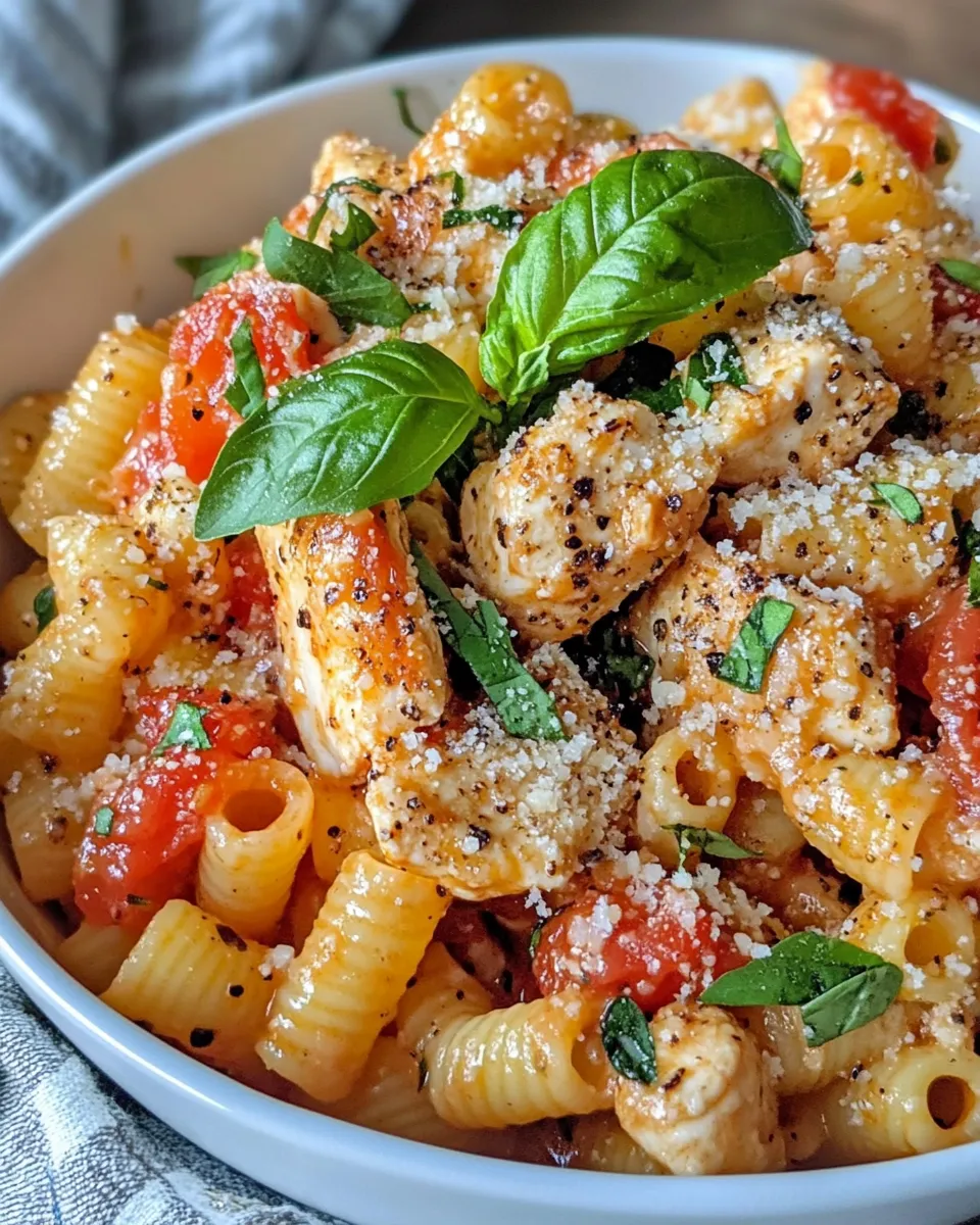 Delicious Creamy Tomato Chicken Cavatappi plate image