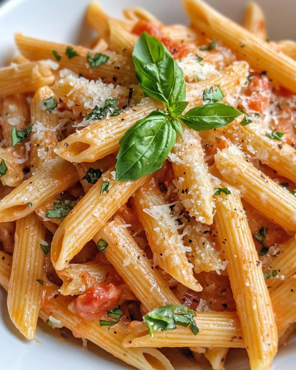 Easy Creamy Tomato Parmesan Penne recipe image