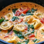 Homemade Creamy Tortellini Spinach Tomato Soup recipe photo