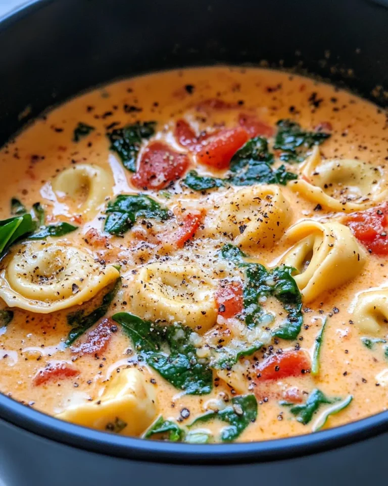 Homemade Creamy Tortellini Spinach Tomato Soup recipe photo