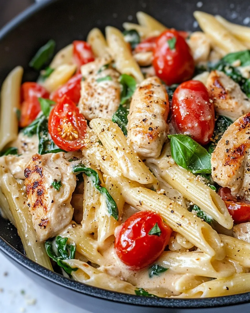 Classic Creamy Tuscan Chicken Penne dish photo