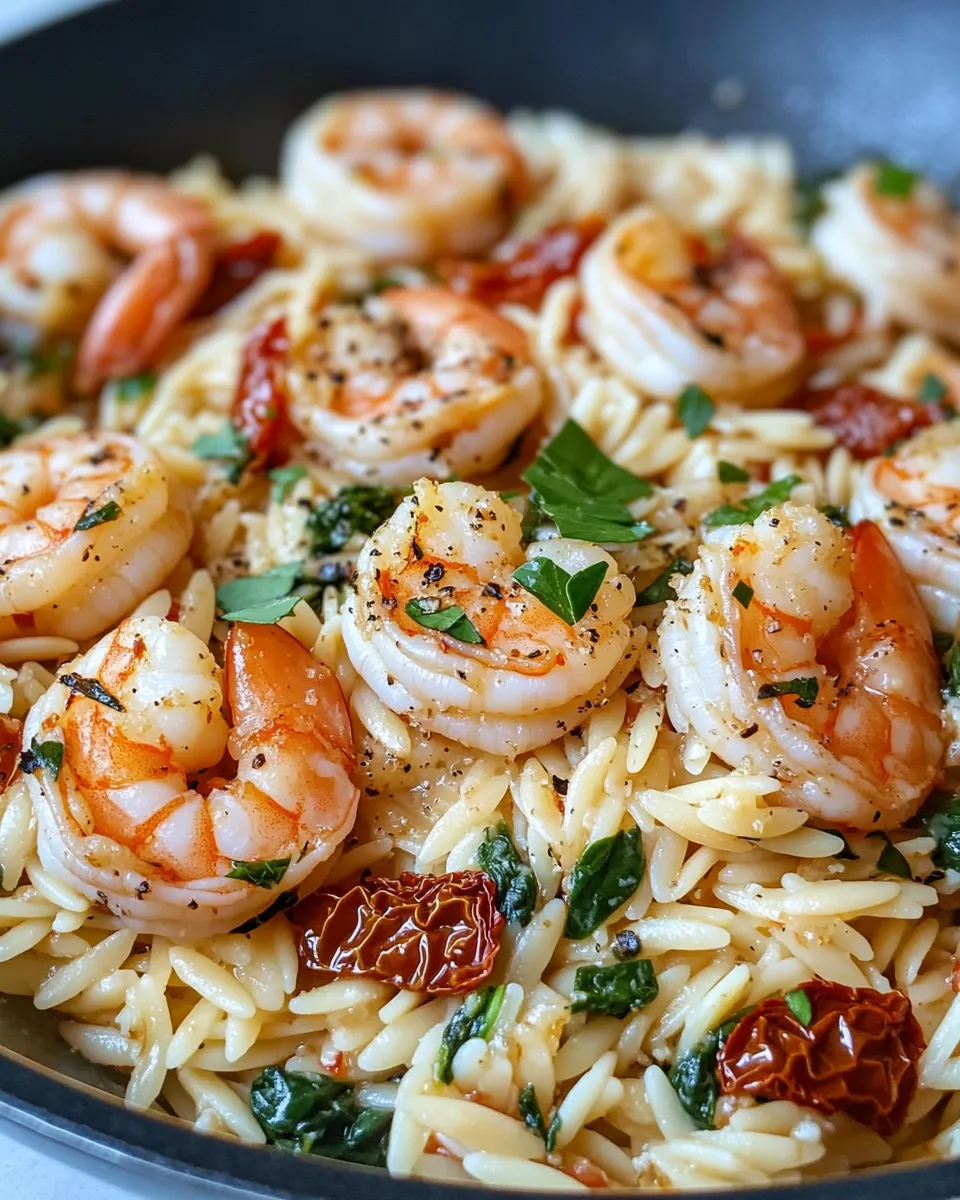Delicious Creamy Tuscan Shrimp Orzo picture
