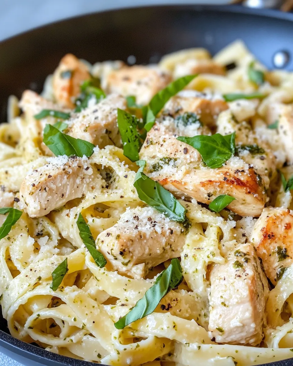 Classic Creamy White Pesto Chicken Pasta image