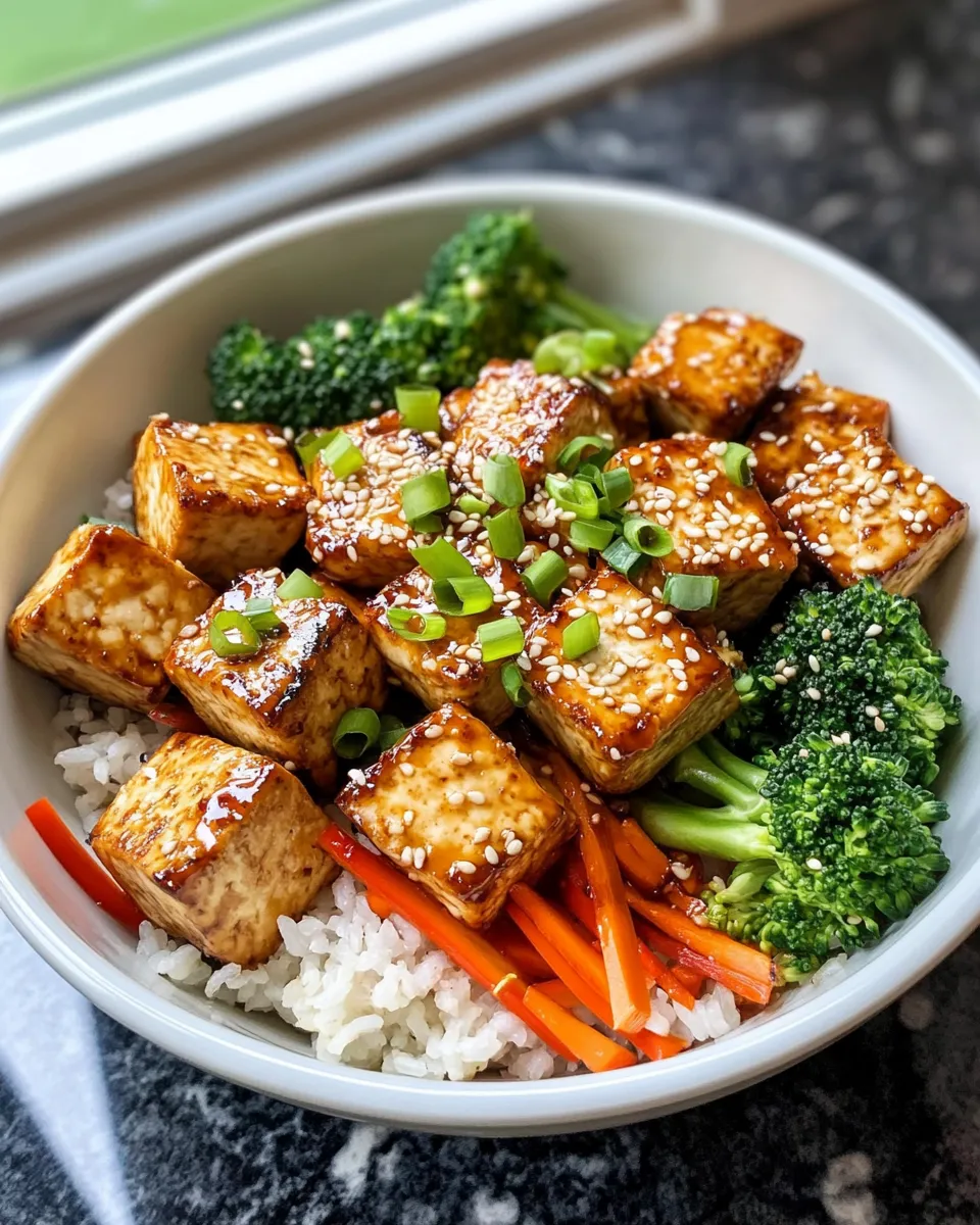 Best Crispy Sesame Ginger Tofu Bowls image