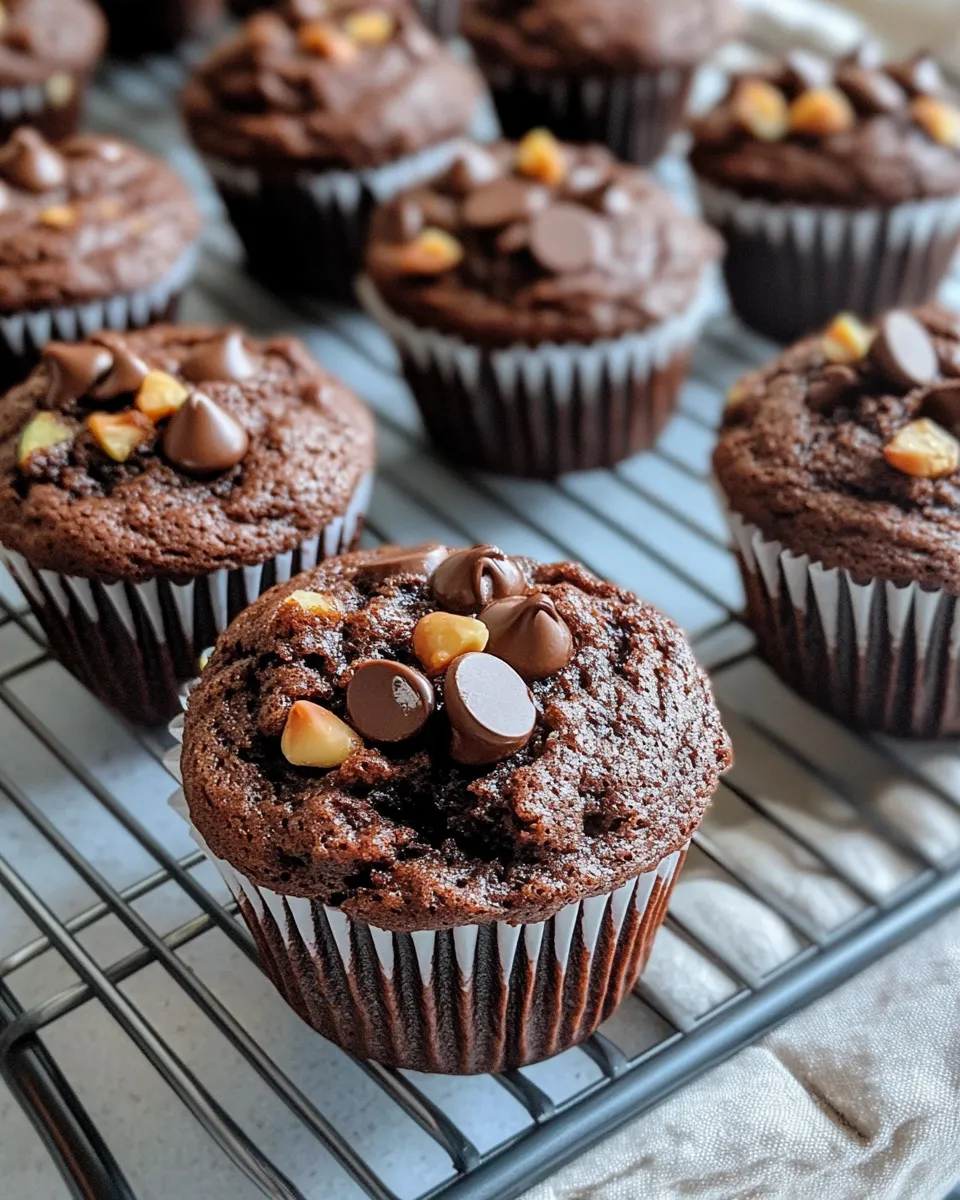 Classic Double Chocolate Zucchini Muffins recipe image