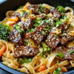 Homemade Garlic Black Pepper Beef Noodles recipe photo