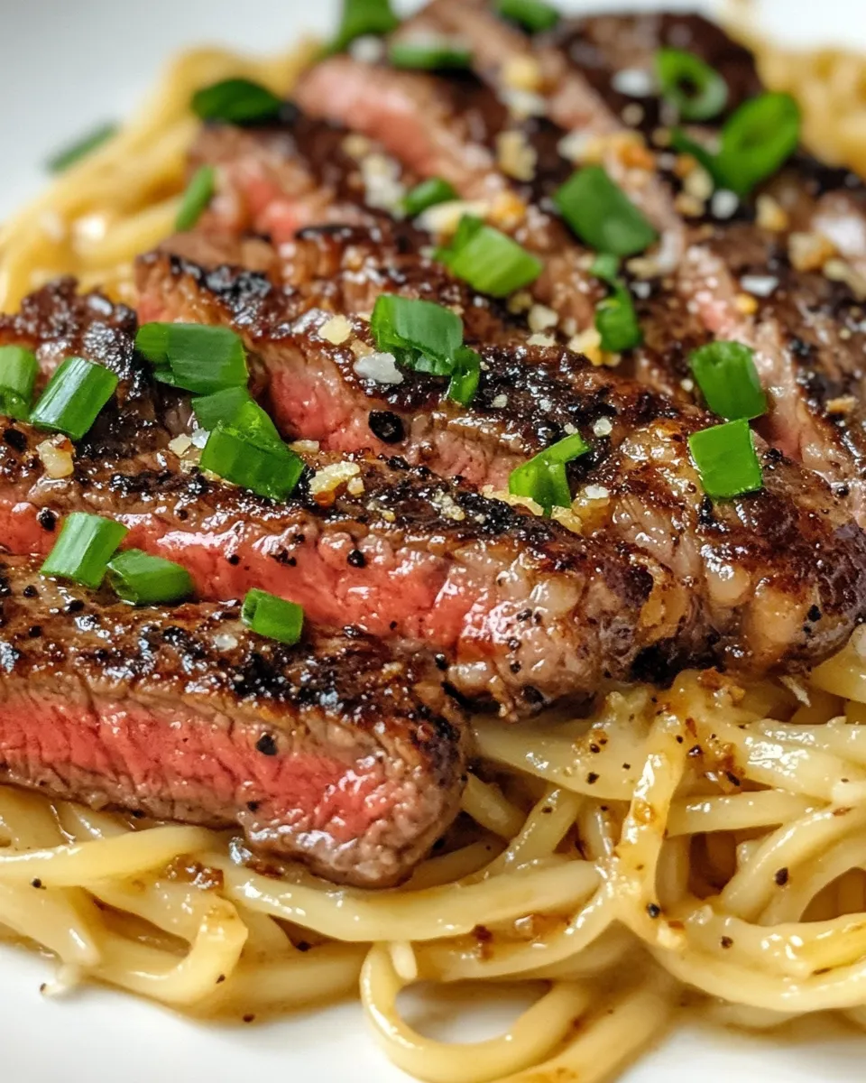 Homemade Garlic Butter Steak and Noodles photo
