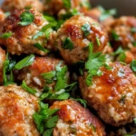 Homemade Garlic Butter Turkey Meatballs with Rice photo