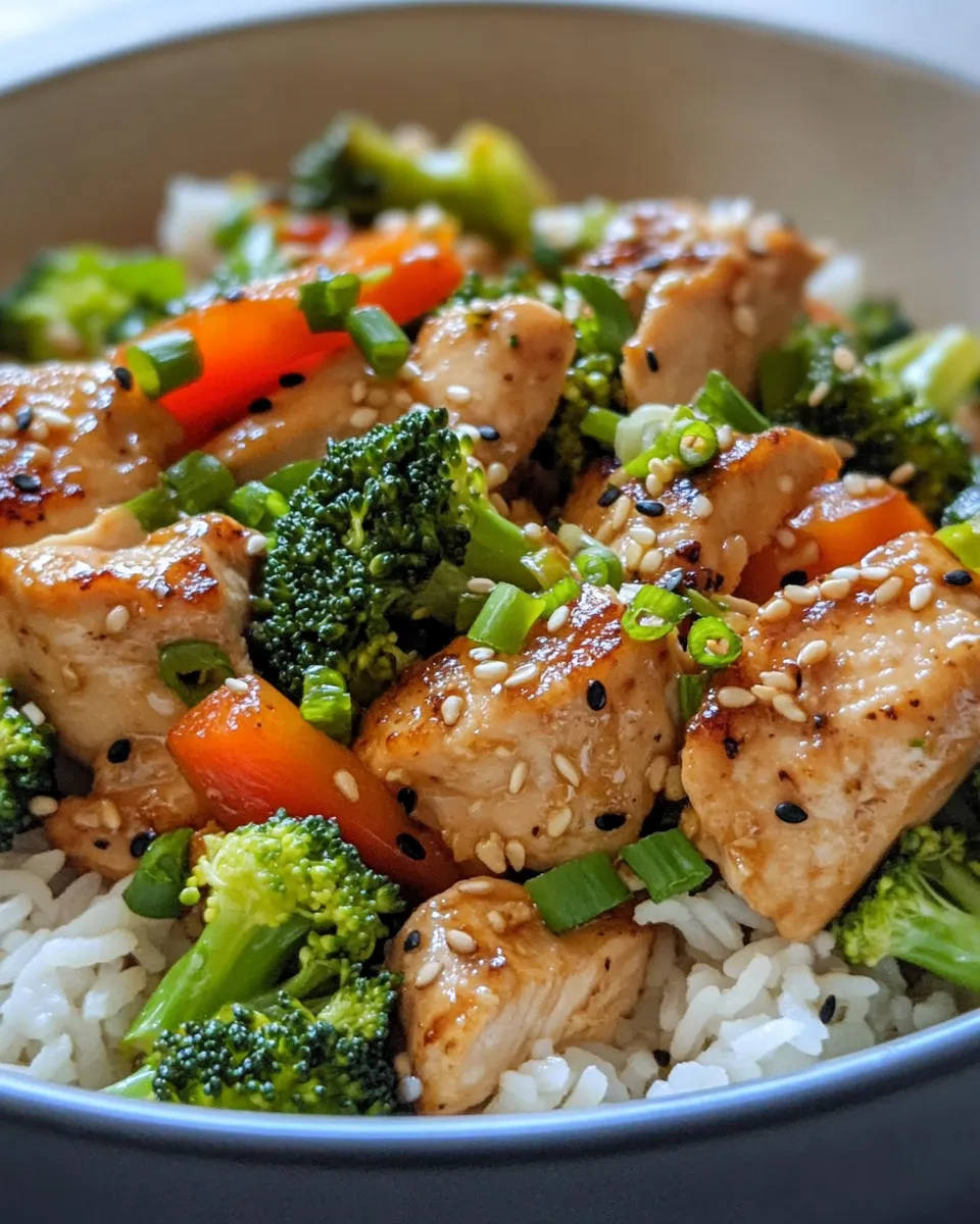 Easy Garlic Ginger Chicken Rice Bowls dish photo