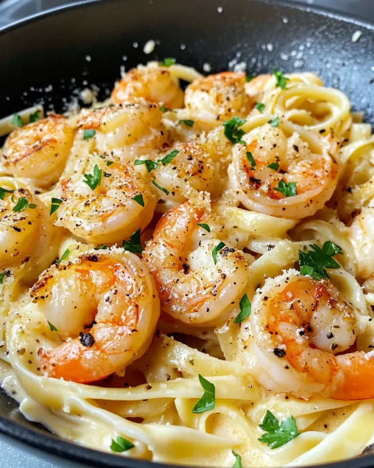 Homemade Garlic Herb Shrimp Alfredo dish photo