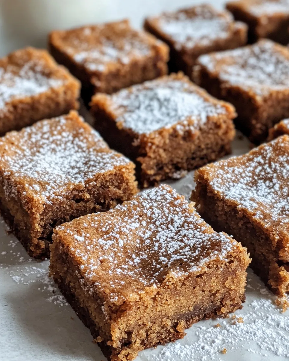 Easy Gingerbread Snack Cake Squares food shot