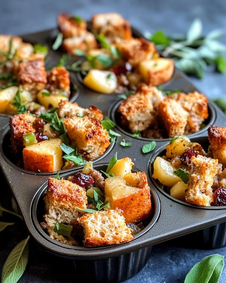 Easy Harvest Apple Sausage Stuffing Cups food shot