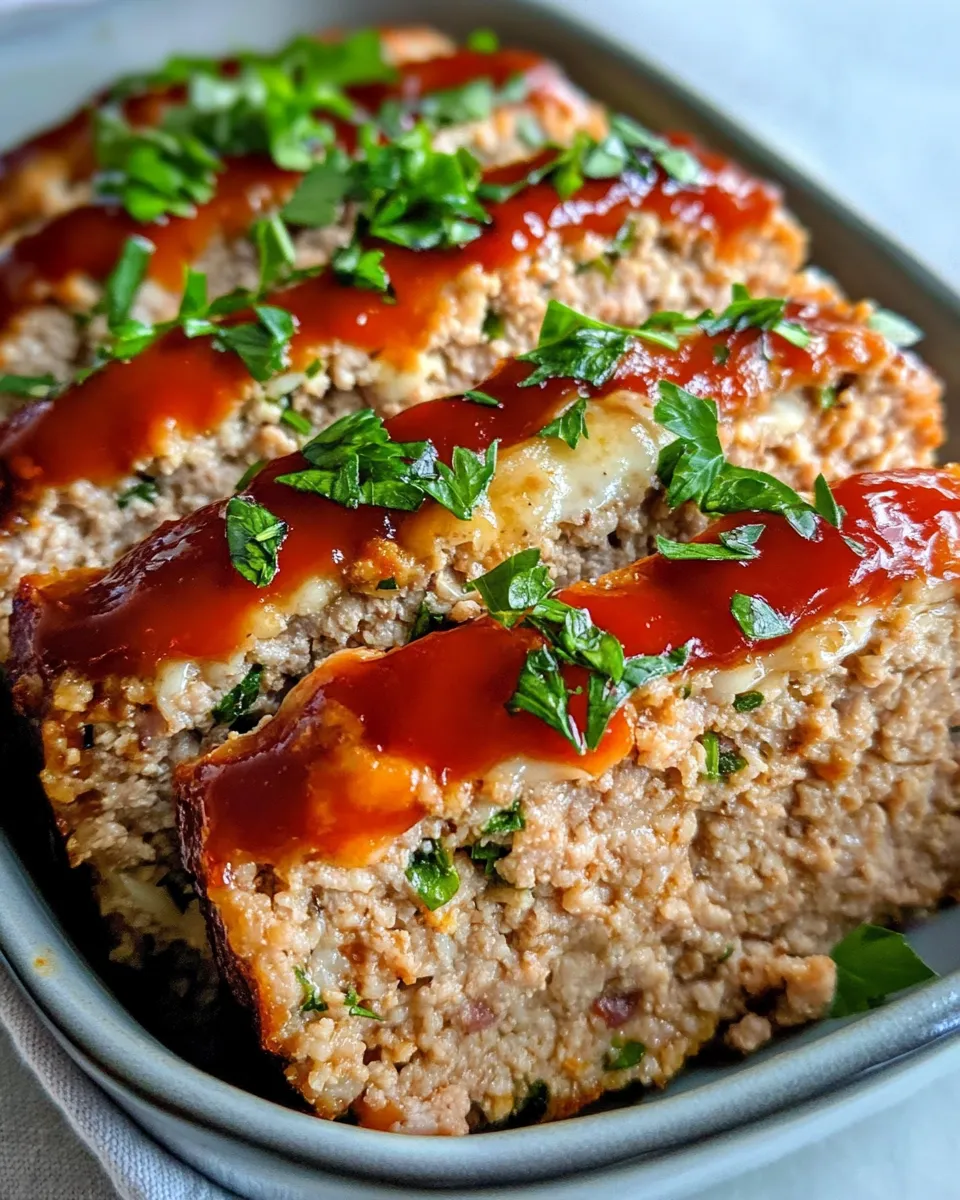 Easy Herb Parmesan Turkey Meatloaf food shot