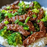 Homemade Honey Garlic Beef and Broccoli with Rice recipe photo