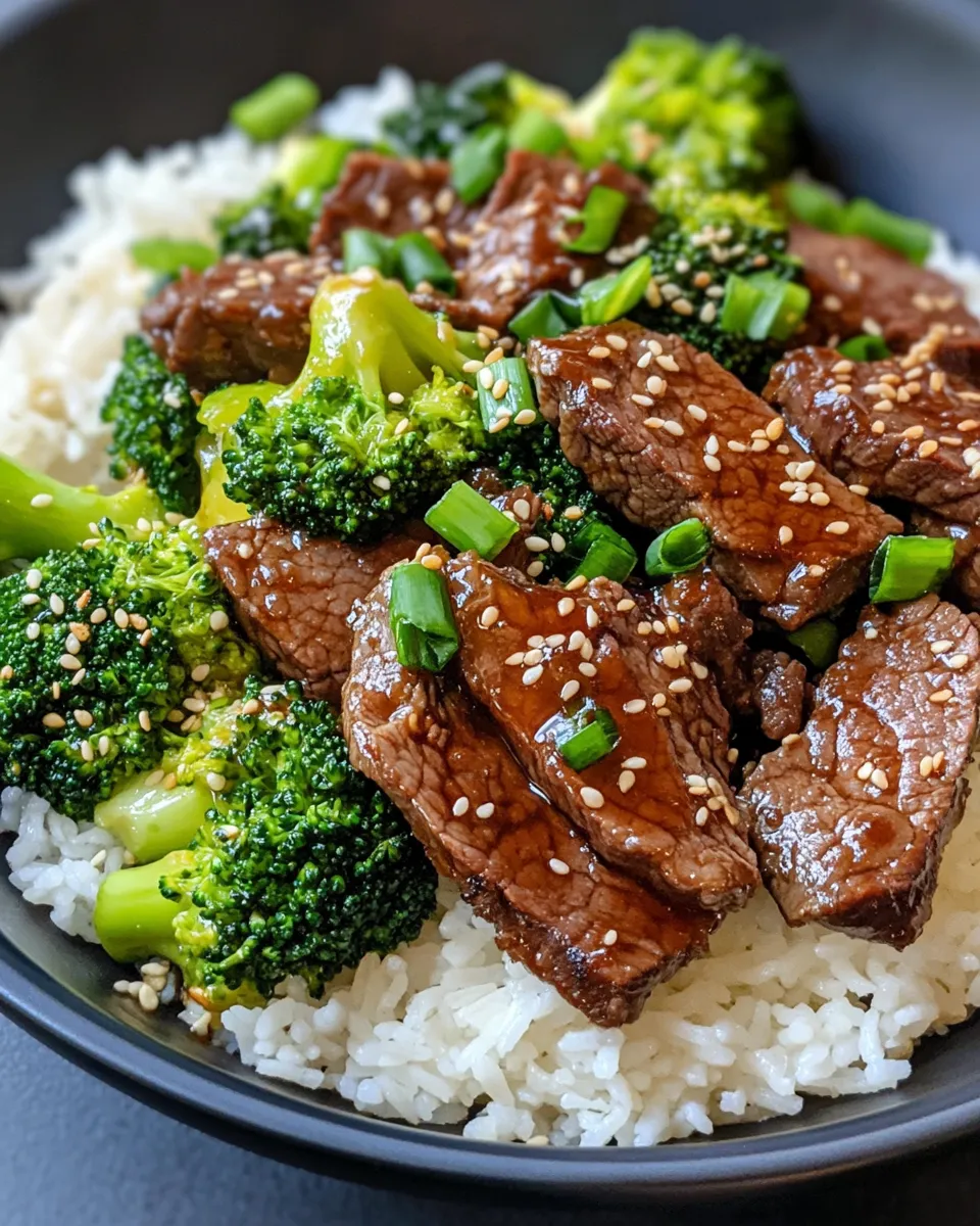 Classic Honey Garlic Beef and Broccoli with Rice dish photo