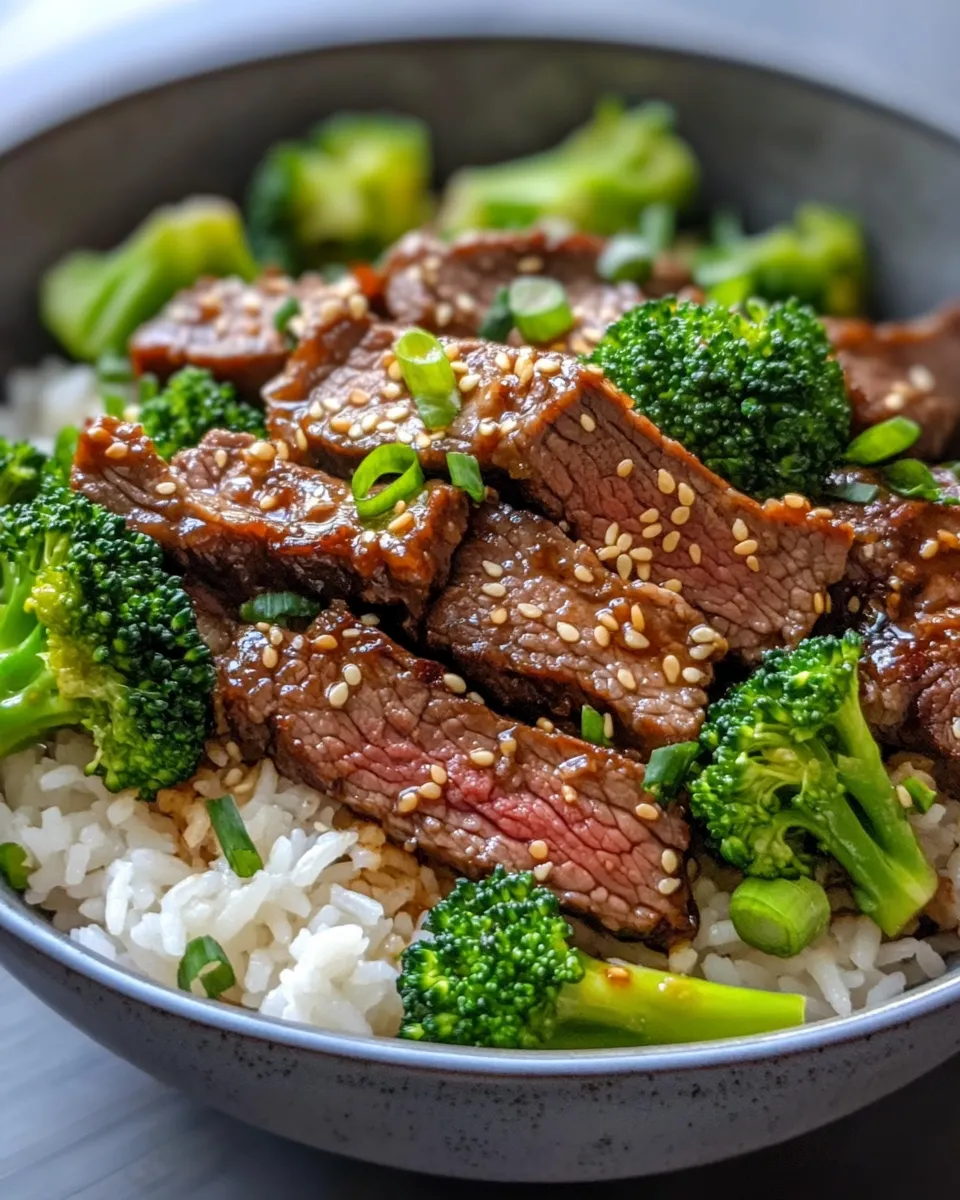 Delicious Honey Garlic Beef and Broccoli with Rice image