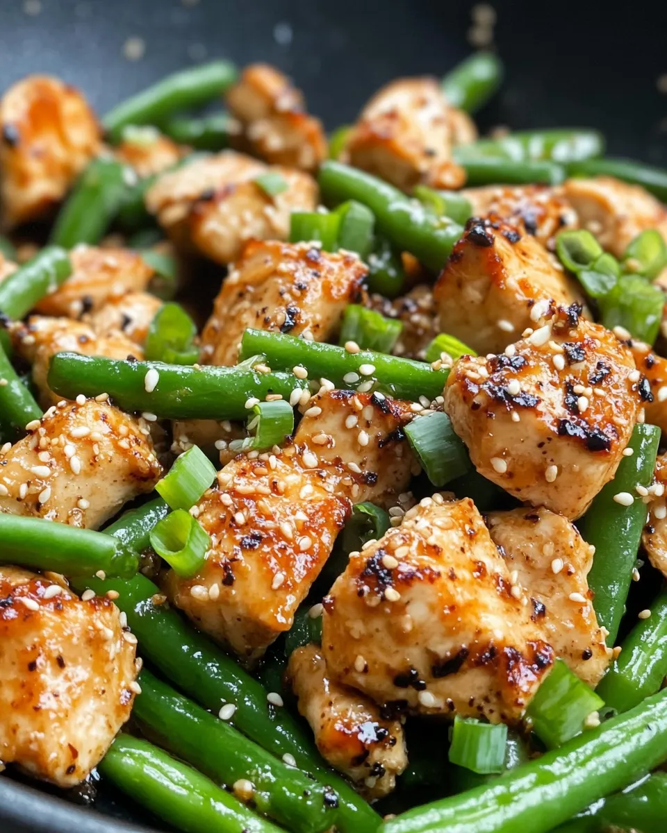 Easy Honey Garlic Green Bean Chicken food shot