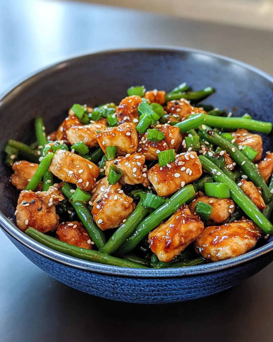 Delicious Honey Garlic Green Bean Chicken plate image