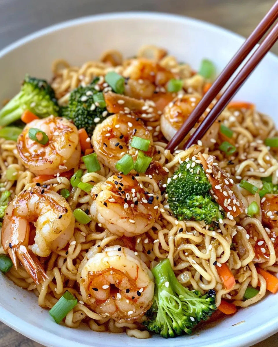 Classic Honey Garlic Shrimp Ramen recipe image