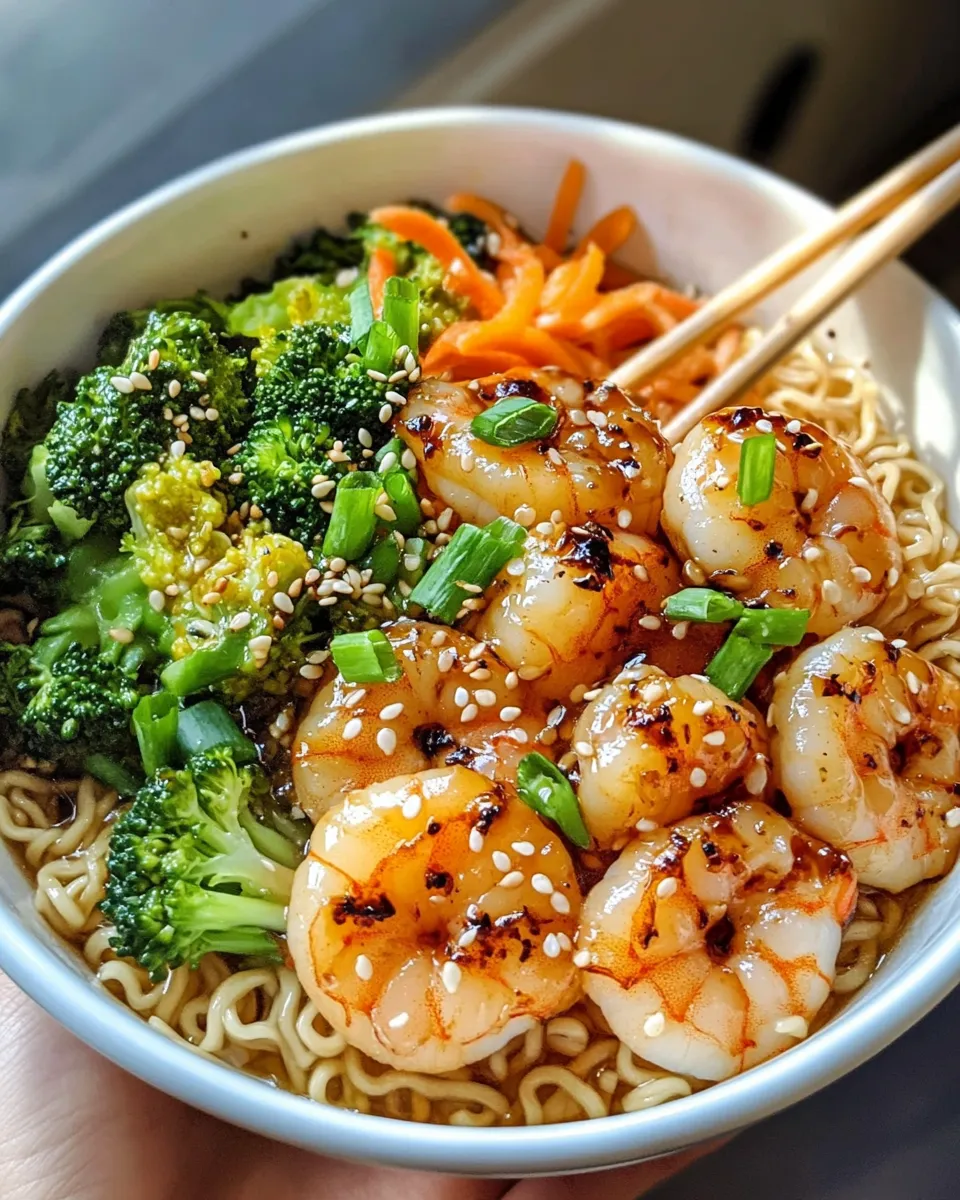 Easy Honey Garlic Shrimp Ramen dish photo
