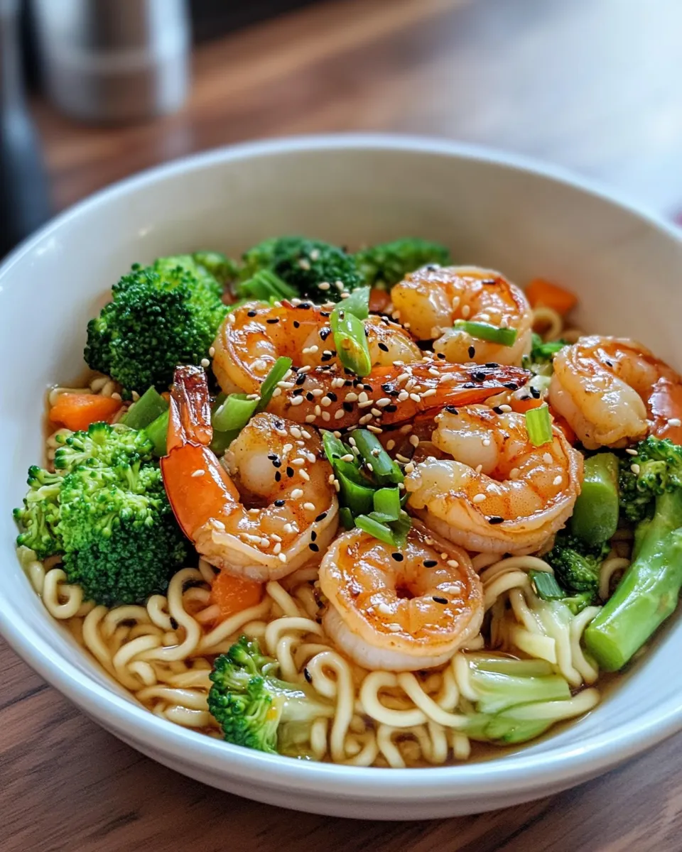 Delicious Honey Garlic Shrimp Ramen picture