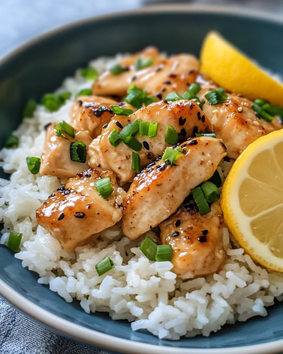 Classic Honey Lemon Chicken and Rice dish photo