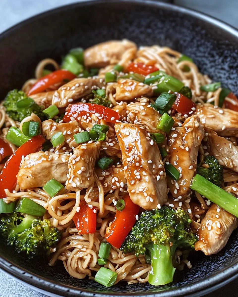 Homemade Honey Soy Chicken Stir-Fry Noodles photo
