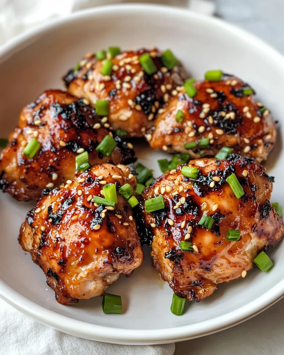 Easy Honey Soy Glazed Chicken Thighs food shot
