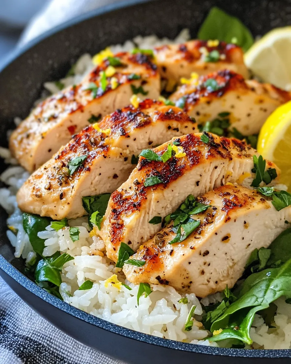 Classic Lemon Herb Chicken Rice Skillet dish photo