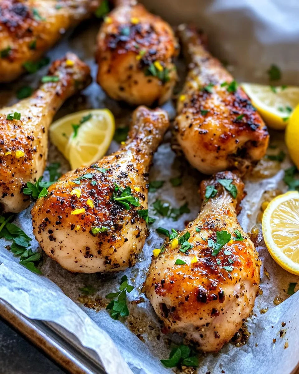 Easy Lemon Pepper Roasted Chicken Drumsticks food shot