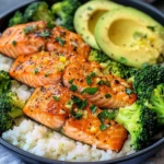 Homemade Lemon Pepper Salmon Rice Bowls photo
