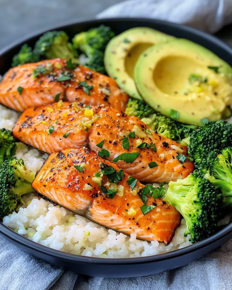Homemade Lemon Pepper Salmon Rice Bowls photo