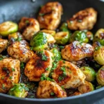 Homemade Maple Balsamic Chicken Brussels Skillet photo