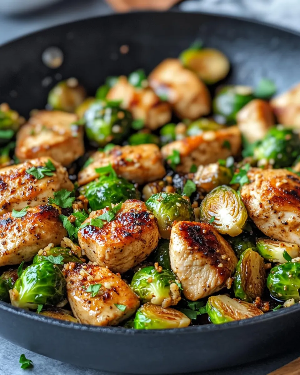 Classic Maple Balsamic Chicken Brussels Skillet image