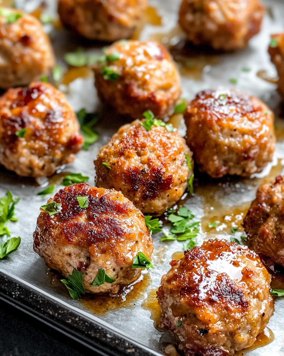 Easy Maple Glazed Turkey Meatballs recipe photo