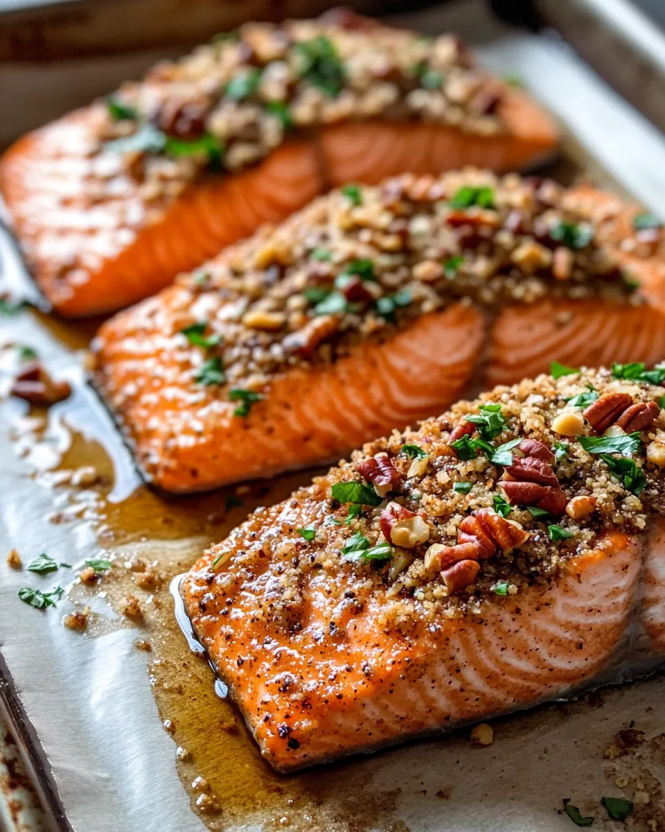 Delicious Maple Pecan Crusted Salmon dish photo