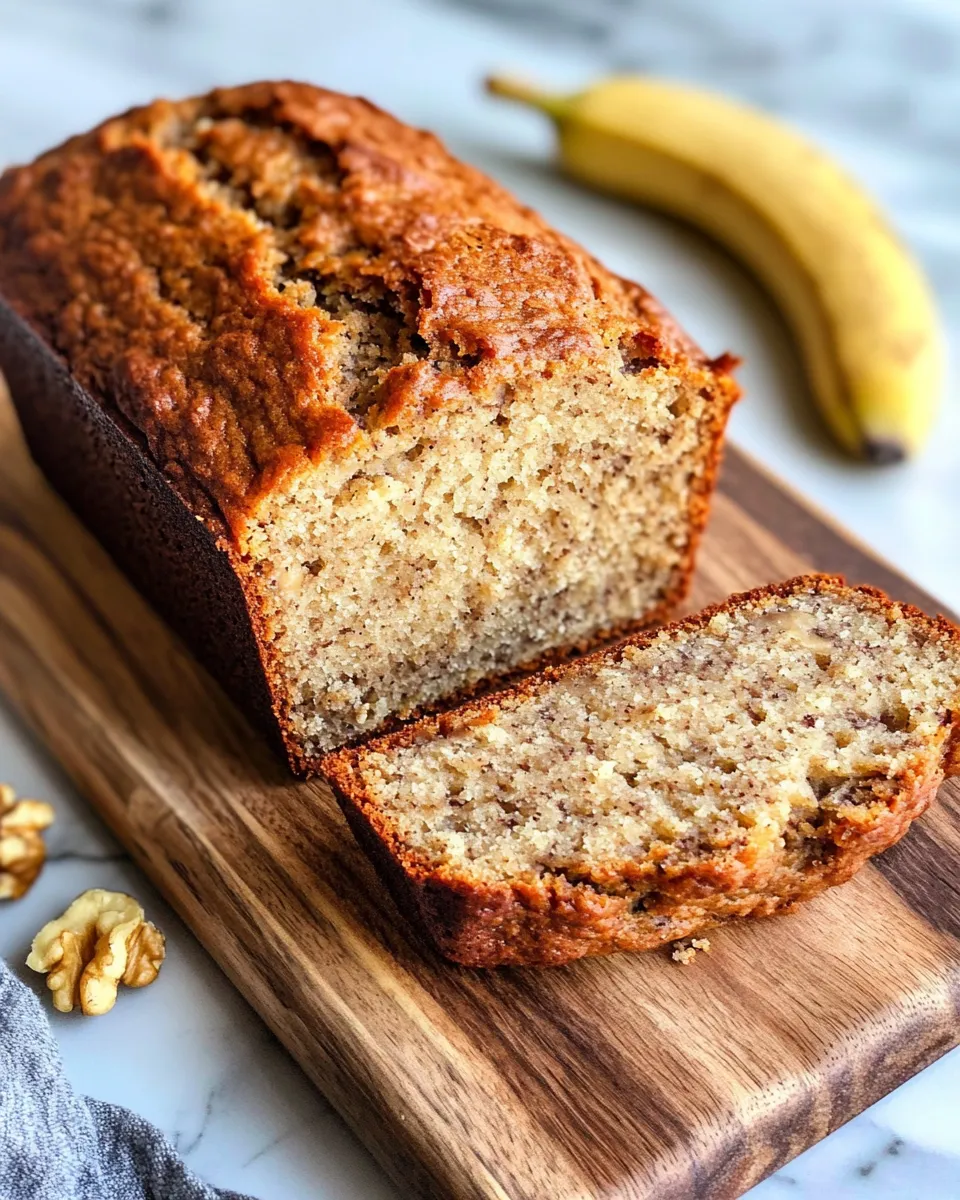 Easy Maple Walnut Banana Bread food shot