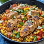 Homemade Mexican Street Corn Chicken Rice Skillet photo