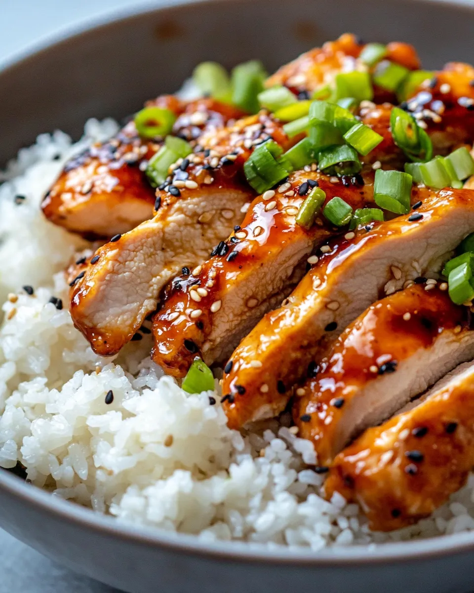 Delicious Mongolian Chicken with Sticky Rice dish photo